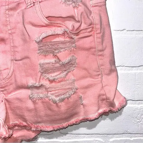 American Eagle  Outfitters Pink Distressed Denim Shorts Size 6