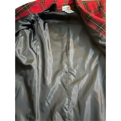 White Stag Christmas Red Plaid wool Blazer Size 6