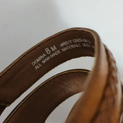 kim rogers Kim Roger Domina Chestnut Faux Leather Braided Slide Sandals Size 8