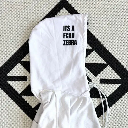 I Am Certified Fly White Zebra Print Hoodie Unisex Small