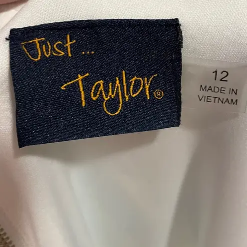 Just Taylor Blue Green White Tropical Boho Preppy Coastal Striped Feather Dress Multiple Size 12