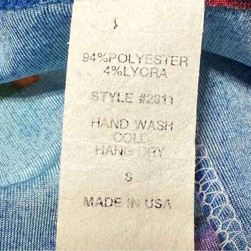 Vintage Royal Creations Hawaii Tropical Fish Maxi Dress Blue Small Made in USA