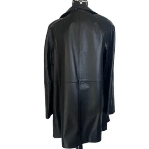 East 5th Black Genuine Leather Longline Boyfriend Leather Jacket Size Small