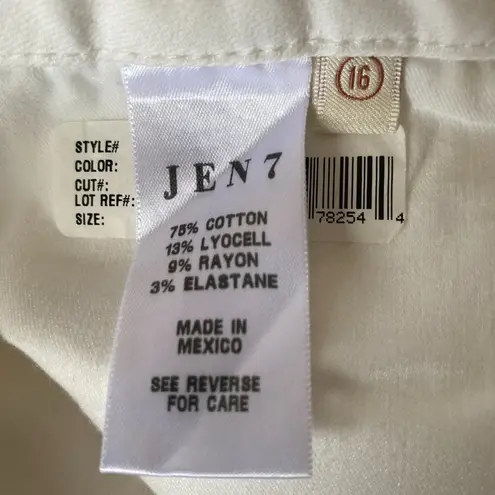 Jen7 by 7 for all mankind women's long white stretch slim bootcut 16 jeans