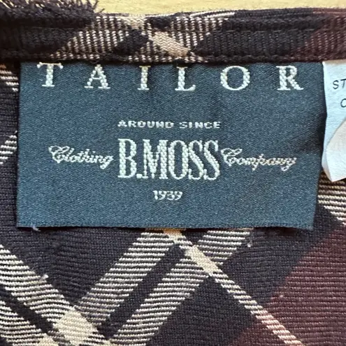 Tailor B. Moss Company Plaid Skirt Womens Size 6 Brown Black White Career Casual