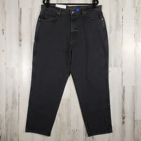 Arizona Jeans NWT  Co Black Stone Wash Denim Highest Rise Mom Jeans Size 19