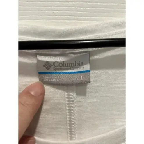 Columbia  Women's Sz Large North Cascades Logo‎ Print Sleeveless Tank Top White