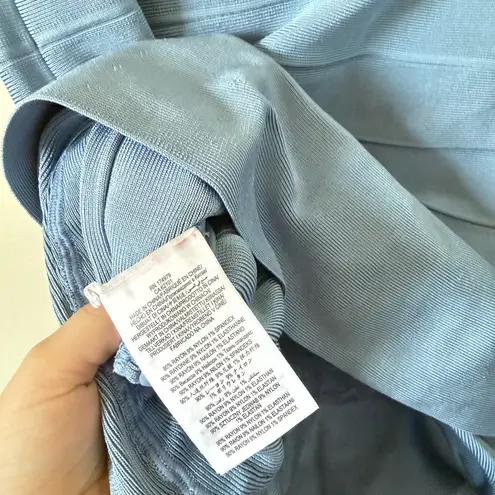 Herve Leger Sweetheart Flare Hem Bandage Dress Blue