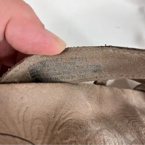 Taos studded slide sandals two toned leather size 7