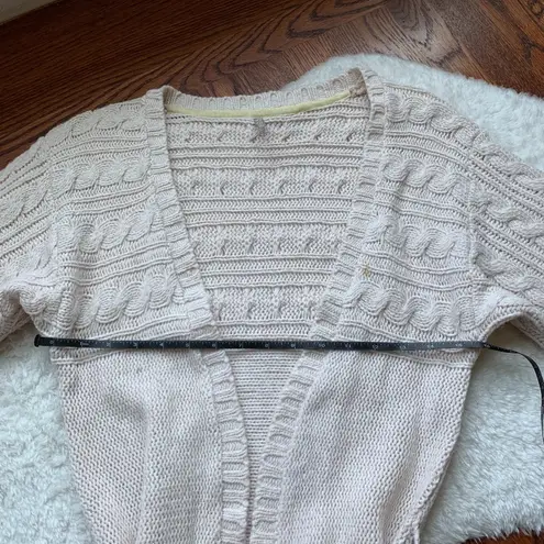 Ivory Cream Cable Knit Short Sleeve Open Cardigan