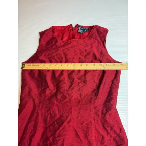 Harold Powell Red Silk Dress Sleeveless Party Cocktail Elegant Size 4