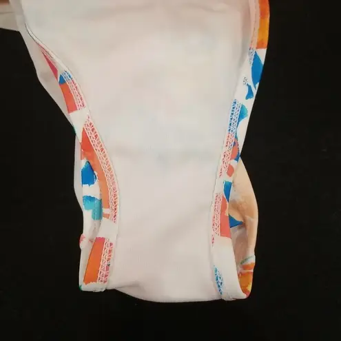 Ellen Tracy ππ One Piece Ruffle Swimsuit ~ Abstract Floral Print 8 NWT