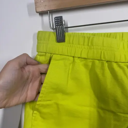 J.Crew Shorts Women 4 Neon Green/Yellow 100% Cotton Pull On Stretch Waist Preppy Green