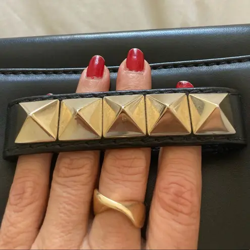 Valentino Garavani Valentino Va Va Voom Stud Black Lambskin Crossbody Gold Chain Bag Celebrity