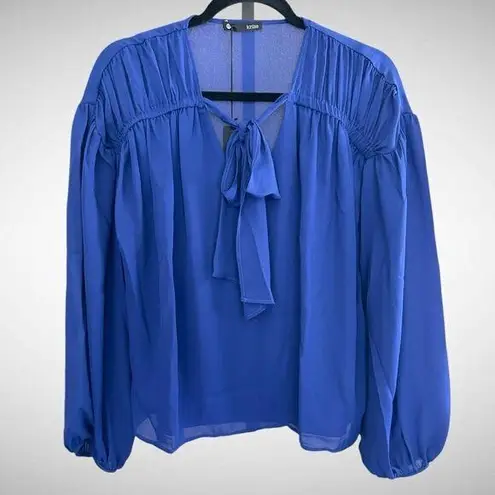 Krisa Revolve Los Angeles Chiffon Blouse in Royal Blue Size XS