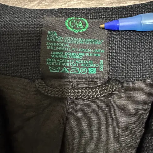 Vintage Original Alpen Trachten Cropped Jacket Blazer Puff Sleeve Tailored Sz 40 Black