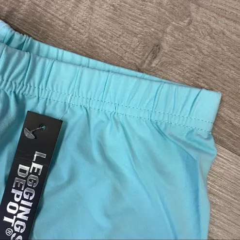 Leggings Depot High Waisted Knit Leggings Sky Blue OS