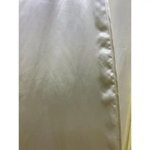 Natori Vtg Josie Robe Ivory Satin Lace Trim Floral Embroidered One Size Bride