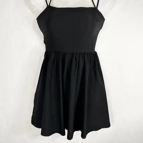 ASOS  Design Size 0‎ Dress Mini Lace Up Back Solid Black Spaghetti Strap 501