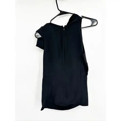 Cushnie Black Sleeveless Silk Top With Draped Bow Detail Size 4
