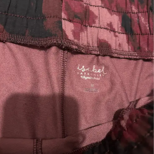NEW Isabel Maternity Burgundy Pink Tie Dye Jogger Pants MEDIUM Purple Size undefined