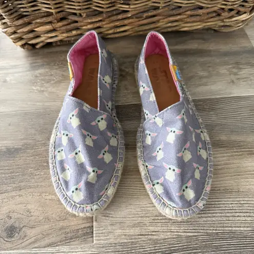 Star Wars Baby Yoda Grogu Ubuntu Espadrilles Shoes Women’s 7.5W Slip On Gray