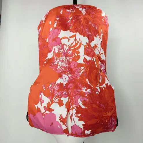 Jones New York Collection Red Floral Crew Neck Blouse Tank Size 6 NWT Red