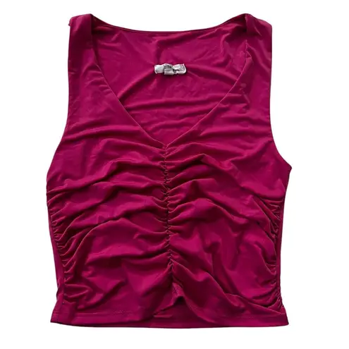 Live in the Moment Pink Ruched Crop Tank Top Women Size XS | 42-13