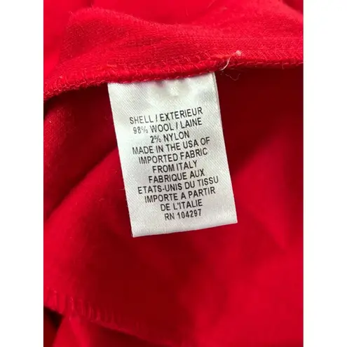 Milly of New York Vintage Red Wool Career Dress w/ Gold Chain and Buttons Sz P