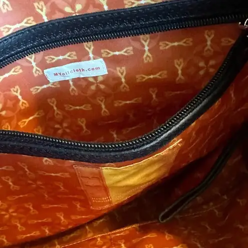 Michelle & Yvette MY Oilcloth Large Tote Bag Purse Damask Print Deep Carry All Blue