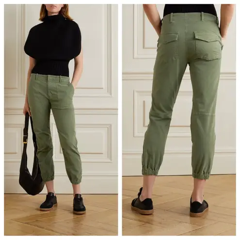Nili Lotan Cropped French Military Pant In Camo Army Green