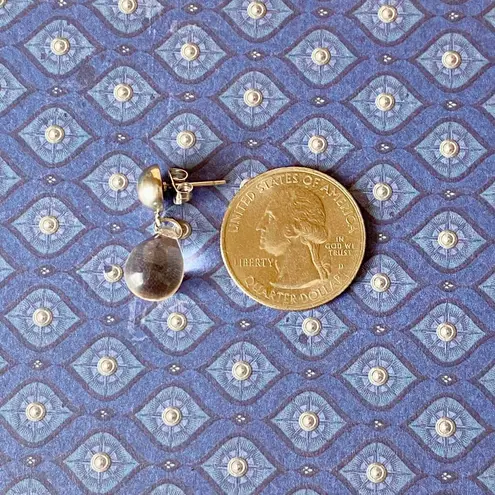 Handmade clear teardrop Czech glass simple minimalist earrings💛