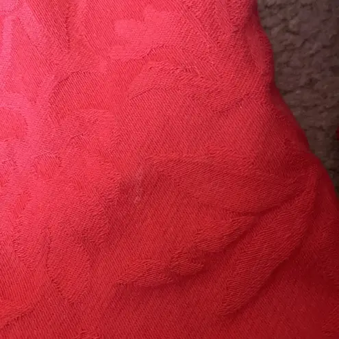 Desigual Long Trench Coat L Red Cotton Tapestry Baroque Fairy Artsy Renaissance