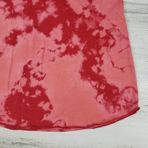 American Apparel NWOT  50/50 Custom Red Bleach Tie Dye Crinkle Tank Top Medium