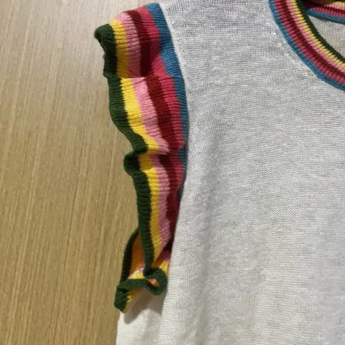 BODEN Josie Frilled Linen Tank S 100%LINEN White