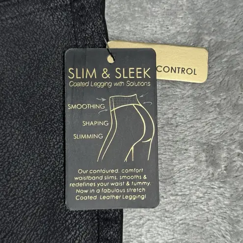 DG2 Diane Gilman Leggings Slim & Sleek Coated Figure Solution Black Large