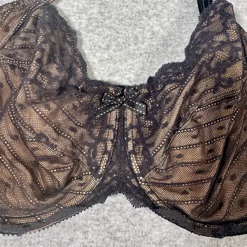 Chantelle Rive Gauche Balconette Bra 36H Black Lace Underwire