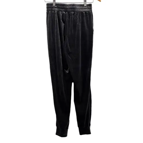 NUDE Crushed Velvet Joggers High Waisted Relaxed Loose Sweatpants Gray Small