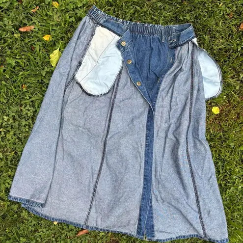 Classic Elements Vintage denim skirt button down full length Woman’s 14