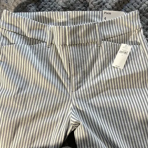 Old Navy Women's  Stripe Navy/White Pixie High Rise Pants Size 4 NWT #7343