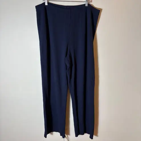SKIMS Soft Lounge Ribbed Wide Leg Pants Navy Blue Size 2X