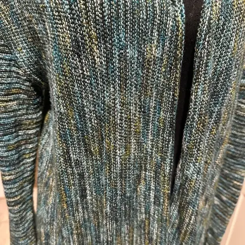 Chadwick's Teal Knit Cardigan | Long Open Sweater w/ Pockets