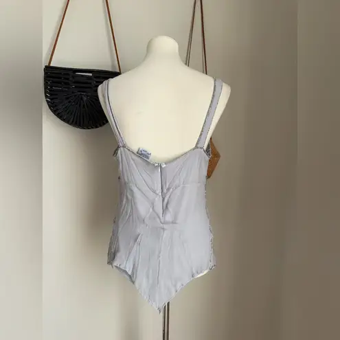 Alain Weiz Beaded Silk Camisole, Size 16 Gray