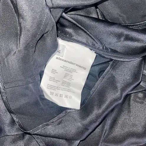 Alexander Wang Black Silk Logo Kimono Romper