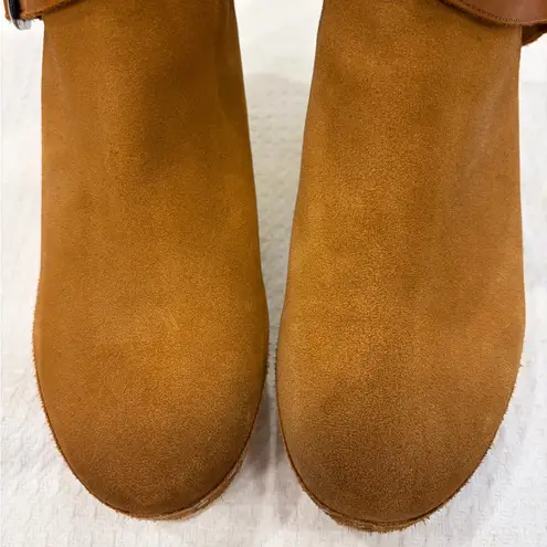 Free People  The Bungalow Suede Tan Ankle Scandigirl Clog Boots Size 40/9