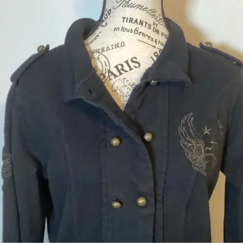 VINTAGE HARLEY DAVIDSON TAILOR FITTED MILITARY EMBROIDERED WOMENS JACKET SZ M Black Size M
