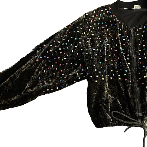 Speed limit MPH Burnout Velvet Sequins Vintage party jacket size Medium Black