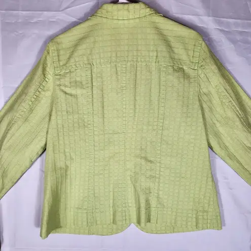 Coldwater Creek Light Green Textured Snap Front Jacket Blazer Women's Size P 14