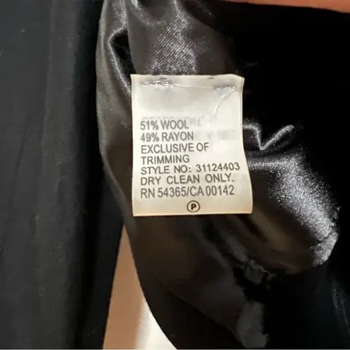 Peter Nygard Peter Nygård Embellished Black Wool-Blend Beaded Open Front Jacket - Size 10