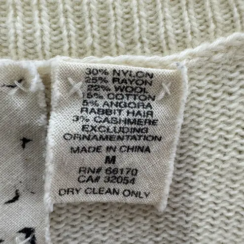 Coincidence & Chance Sweater Womens Medium Beaded Embellished Angora Wool Blend